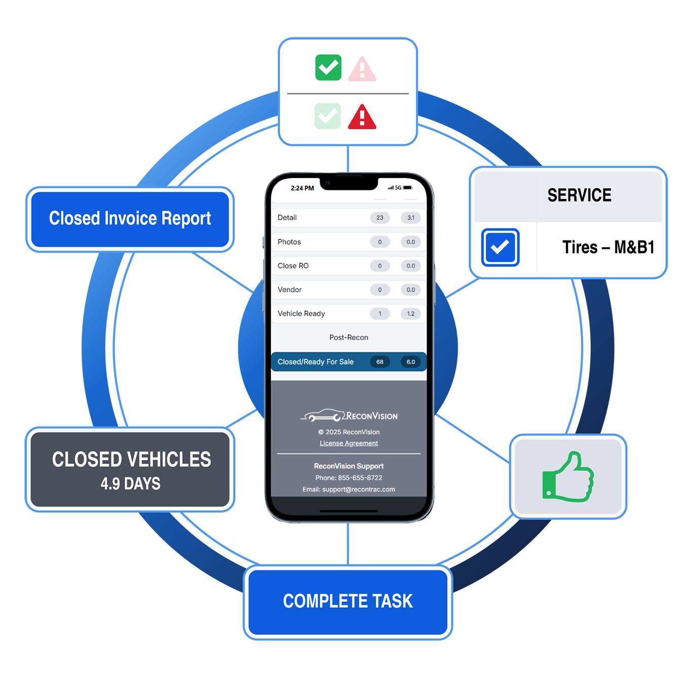 ReconVision mobile application and icon callouts