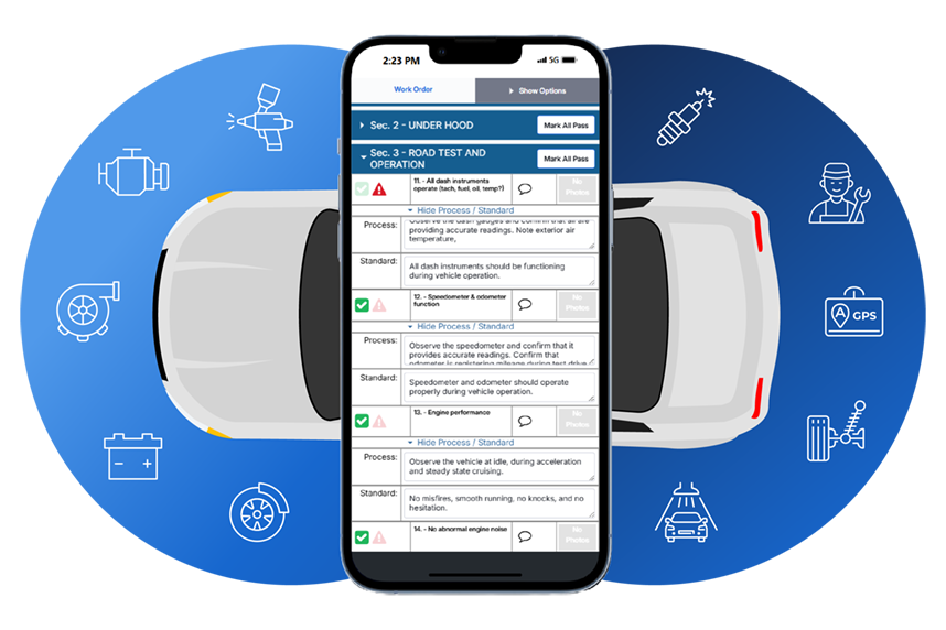 ReconVision mobile application and icon callouts